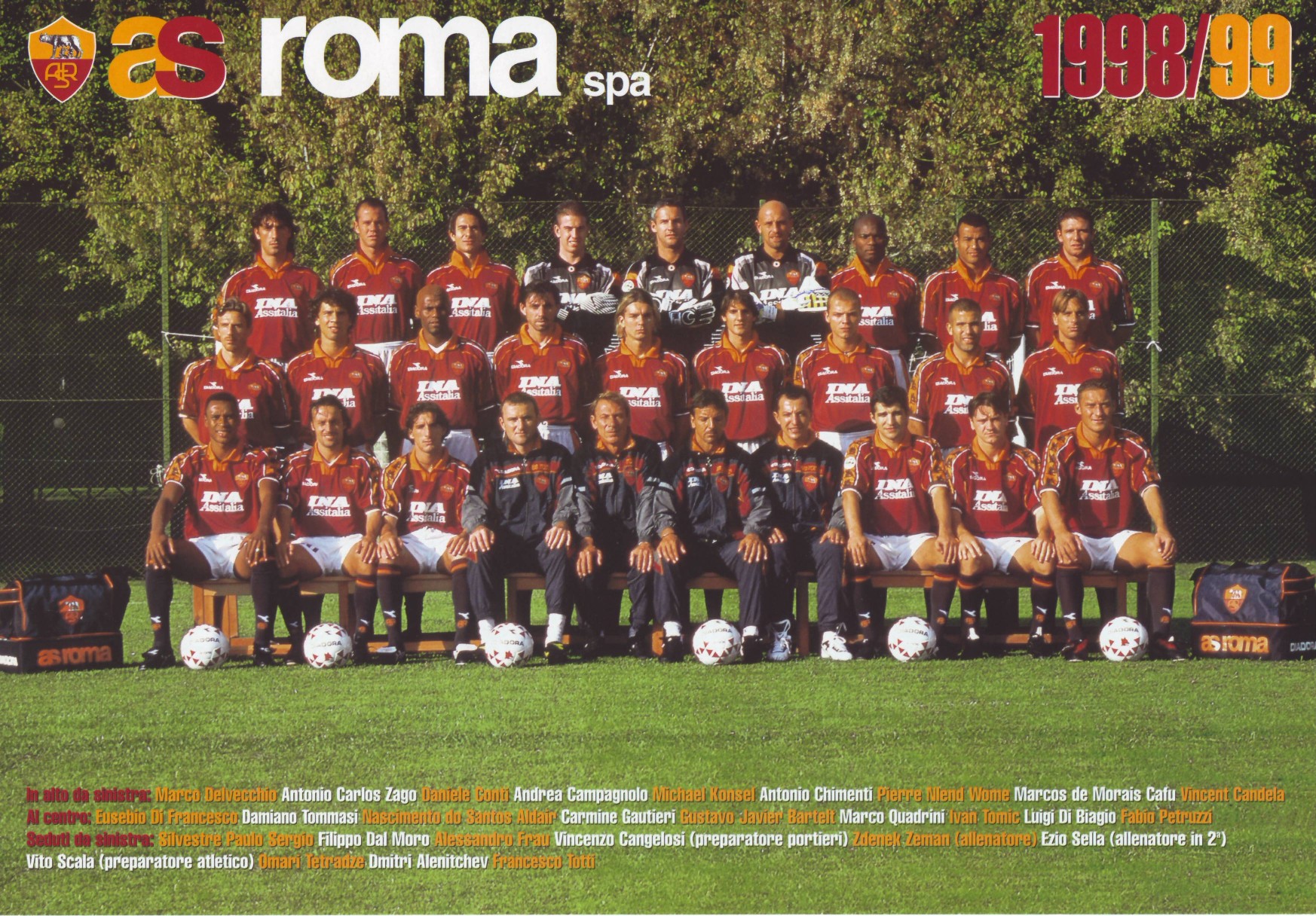 La rosa della Roma 1998-1999