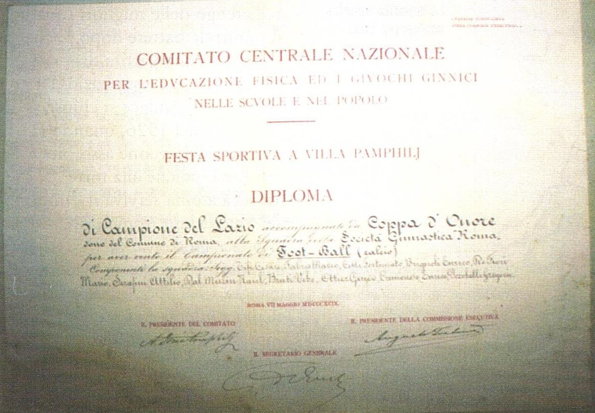 Diploma Campione del Lazio